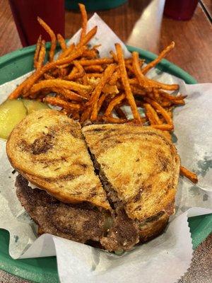 Patty melt and sweet potato fries were awesome!