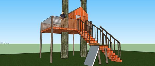 Tree fort drawing design.