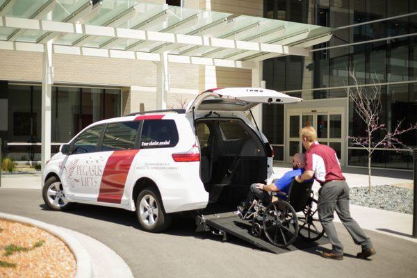 Wheelchair transportation with Pegasus Lifts