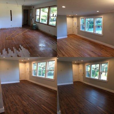 Refinishing red oak remodel in Stiles Point  James Island SC