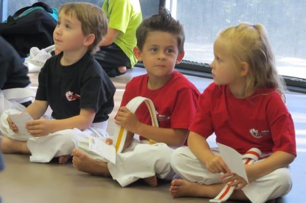 my son getting his yellow belt