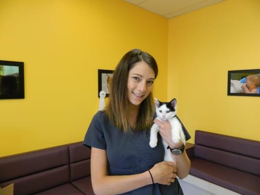 Draper Animal Hospital loves to cuddle your pet, making it feel comfortable.