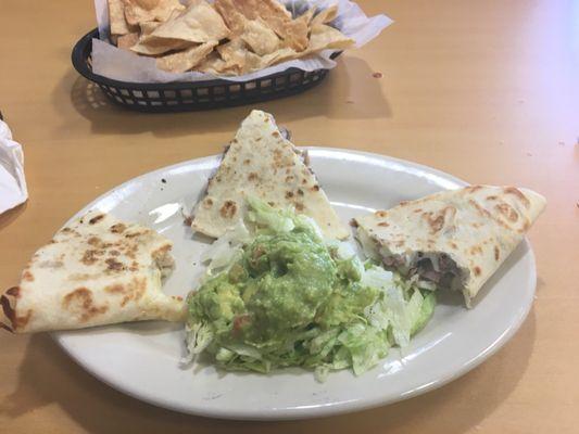 "Super quesadillas" lol Yes- this was the entire serving!