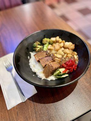 Japanese Beef Curry Rice  (Japanese curry with 12 hours braised beef brisket, fried potato, broccolli, fukujinzuke, pickle & rice)