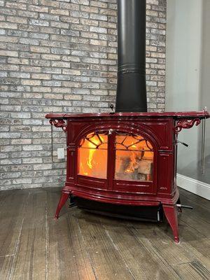 Wood burning fireplace