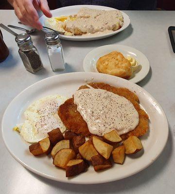 My CFS and husband's Biscuits & Gravy w/ Egg