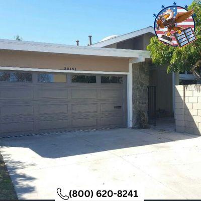 Install new garage door in Huntington Beach Long panel with Windows