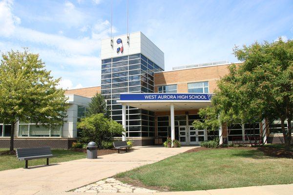 West Aurora High School main entrance (door 1).