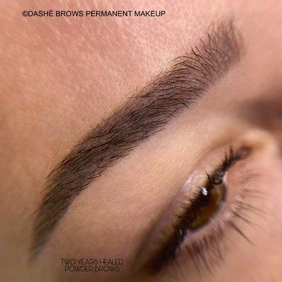 Two years healed permanent powder brows