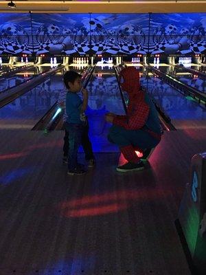 Spider-Mans appearance at the bday party