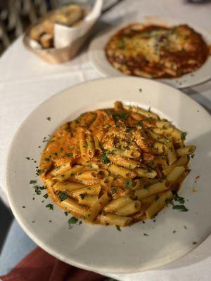 Glue free penne a La vodka with shrimp.