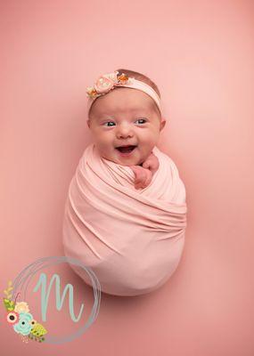 Newborn baby girl at Mobie Photo in Pleasant Grove, Utah