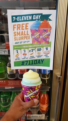 #711Day with a FREE Small #Slurpee! I think I'll have another watermelon lime, cotton candy, and lemonade flavors (07/11/17)! #FoodPorn