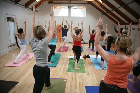 Flow Yoga studio is located on the top floor of historic Market Street Station in downtown Leesburg, Virginia.