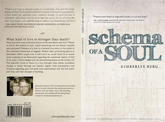 Schema of a Soul book cover. This book layout utilized clean, simple fonts, architectural elements, and quotes.