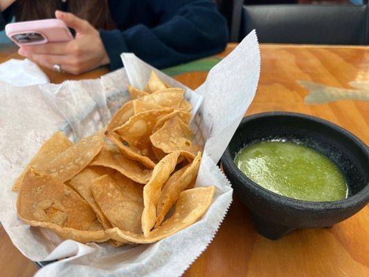 Complimentary chips and salsa.