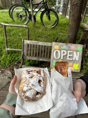 Strawberry cream cheese danish and cinnamon roll