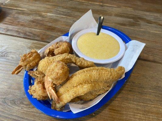 Catfish and Shrimp combo basket