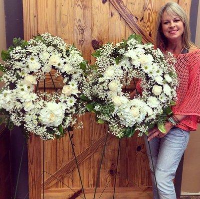 Sympathy wreaths in memory of a much loved member of our community. Matthew 5:4 Blessed are those who mourn, for they will be comforted.