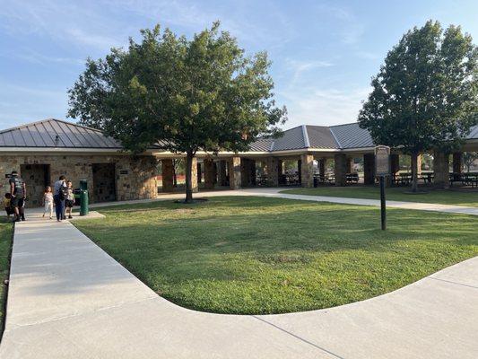 The restrooms (Men& Women) also the covered patio areas