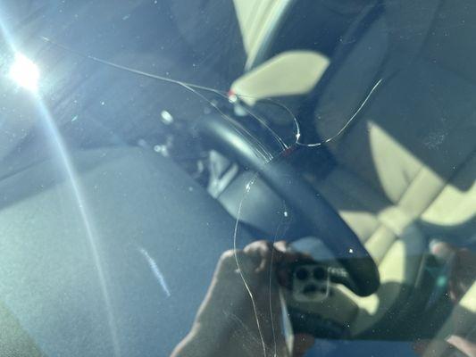 Cracked windshield