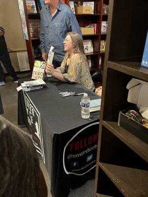 Author Ruth Ware at the signing table