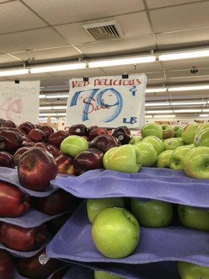 Price of red delicious apples on 4/13/2018