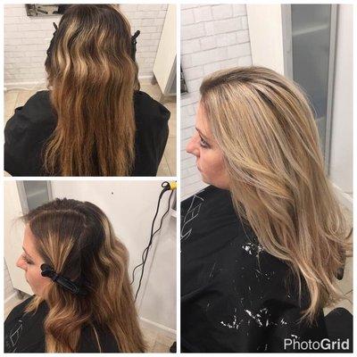 Camille Beach did an amazing job doing Balayage highlights my hair today.