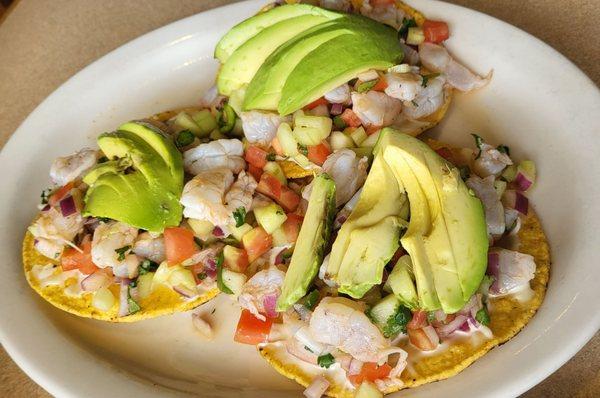 Seafood cevices tostadas on Cinco de mayo