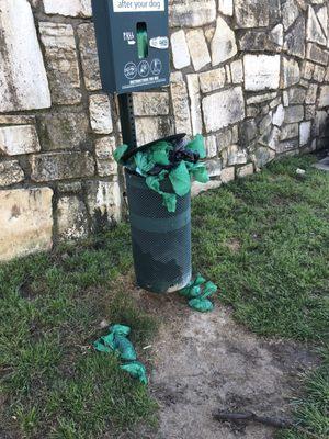 Dog waste over fills all the time without being picked up for weeks on end