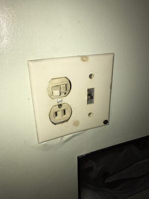 The bathroom switch was gone/didn't work.