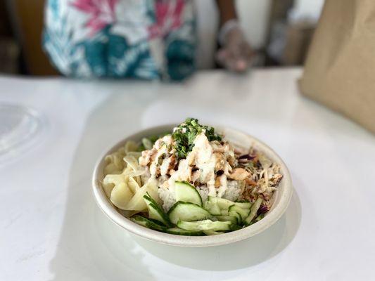 Cooked salmon bowl