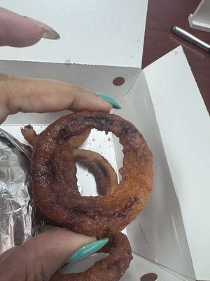 Burnt onion rings