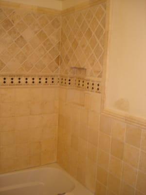 Tile work - Shower with shampoo cubby