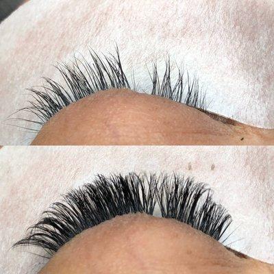 Covering up a scar with volume lashes