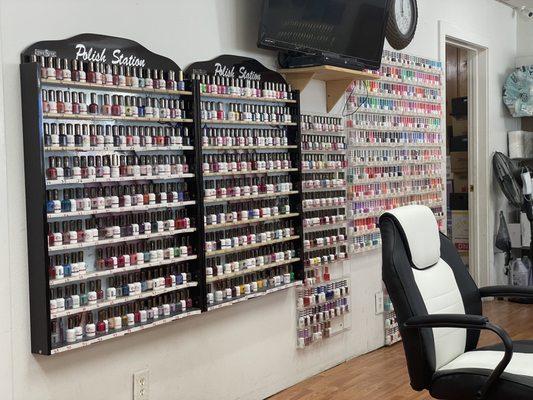 One of two color walls - tons of options for regular and shellac nails