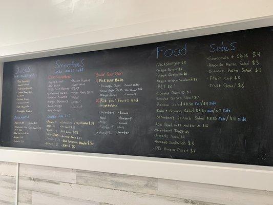 Wall menu