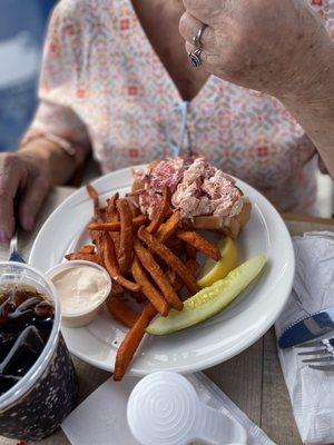 Lobster Roll with Sweet Potato Fries