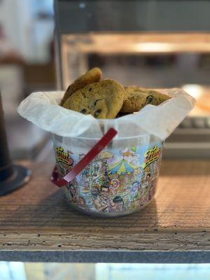 Bucket of cookies - red barn cookies and biscuits