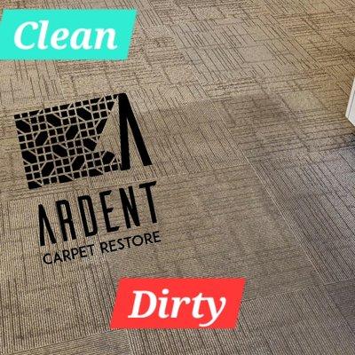 Heavily soiled, commercial carpet cleaning