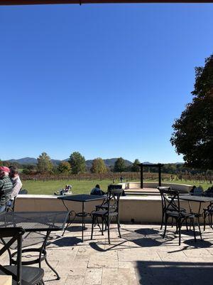 Patio looking out toward vineyards and mountains