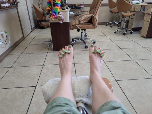 Excellent pedicure!!! The nail technician was very gentle & it's definitely the best pedicure I've ever received!!