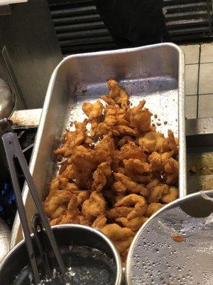 Fried shrimp banging