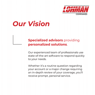 Lohman Company's vision includes specialized advisors providing personalized solutions.