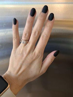 Matte black gel mani