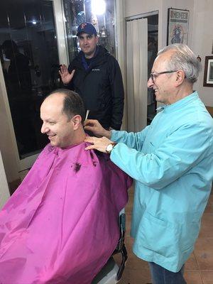 My old friend given a haircut in Rome