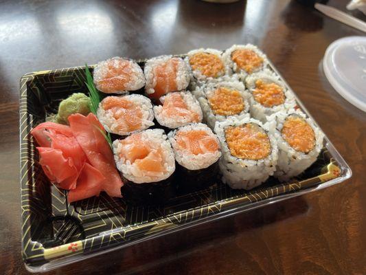 U Pick 2 Basic Sushi Rolls - Lunch (Salmon Roll and Spicy Salmon Roll)