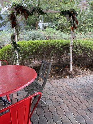 Outside dining area and garden