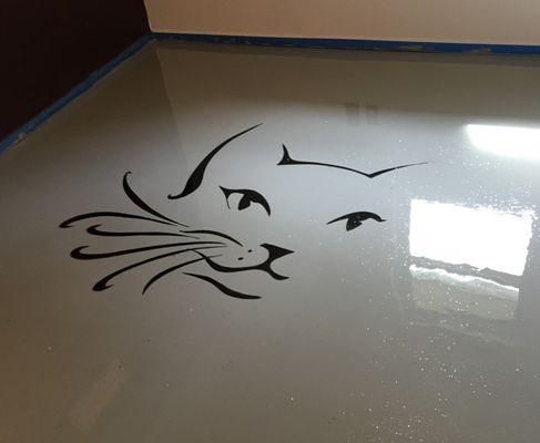 Home office, epoxy floor, custom design