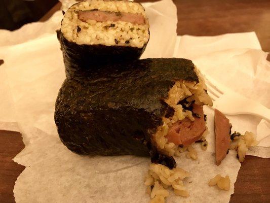 Brown rice spam musubi